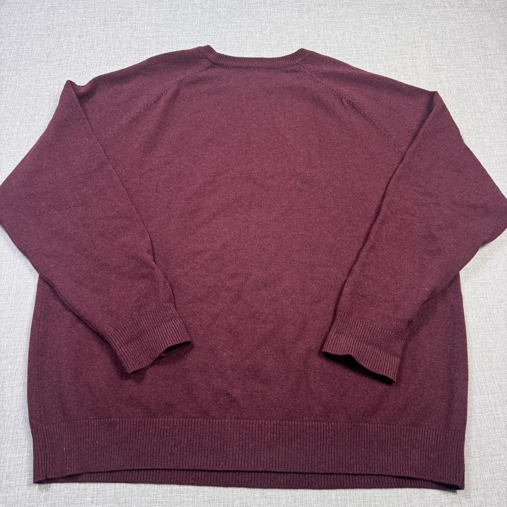 L.L. Bean Lambswool Sweater Pullover Mens XL Maroon Crew Neck Tight-Knit - Picture 6 of 7